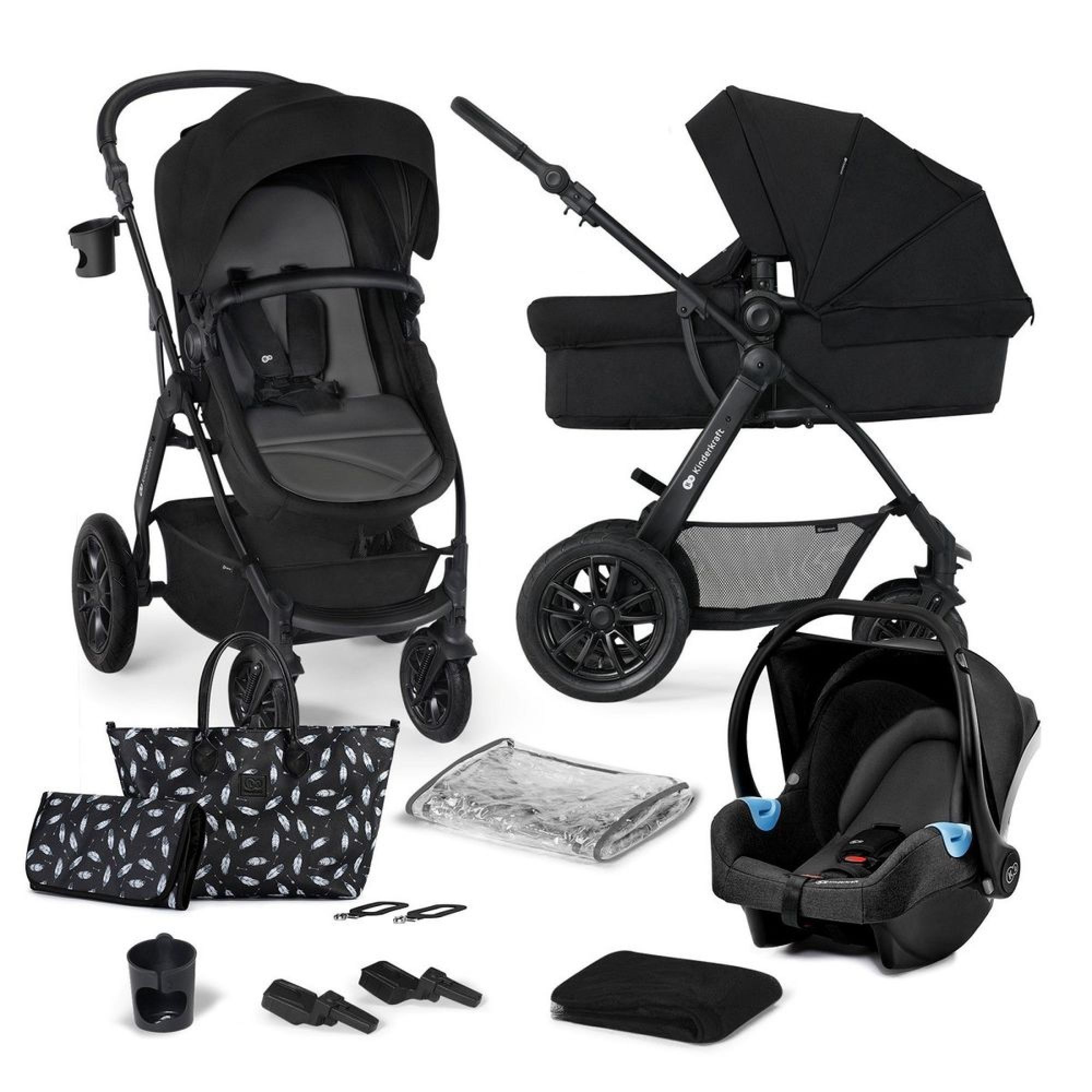 Kinderkraft MOOV Poussette 3 en 1, Poussette Canne, Trio