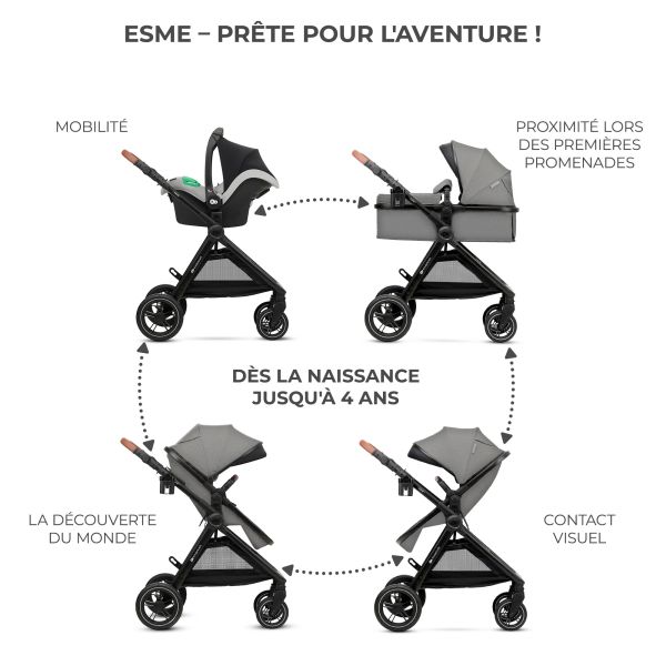 Poussette trio Esme Moonlight Grey