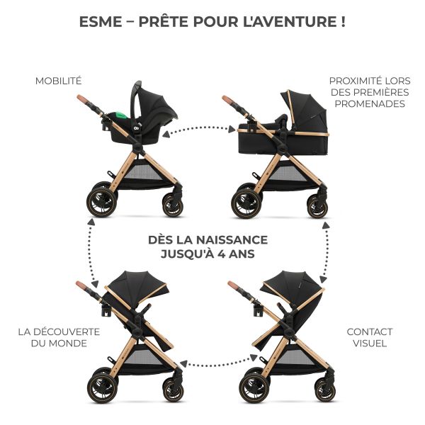 Poussette trio Esme Pure Black