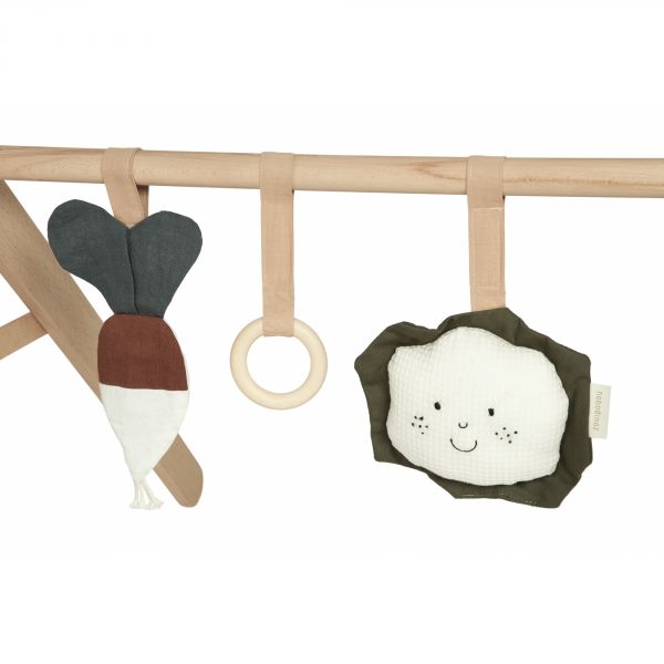 Arche d'éveil en bois et ses jouets Playground Veggies