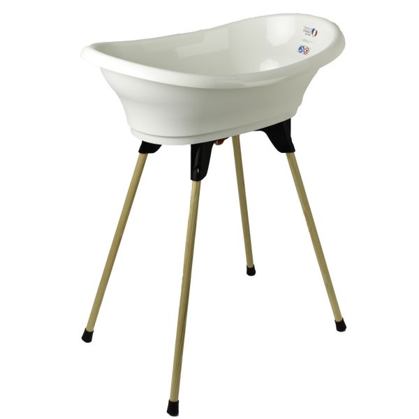 Baignoire Vasco avec pied et tuyau Blanc
