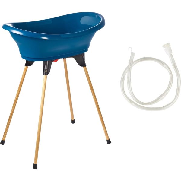 Baignoire Vasco avec pied et tuyau Bleu océan