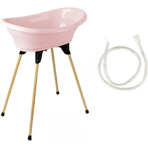 Baignoire Vasco avec pied et tuyau Rose
