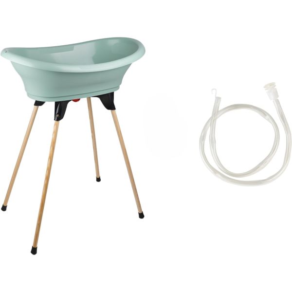 Baignoire Vasco avec pied et tuyau Vert sauge