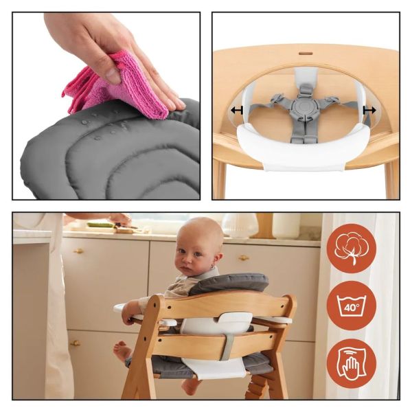 Pack complet chaise haute évolutive avec transat et accessoires Alpha Start N Grow Set