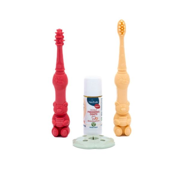Lot de 2 brosses à dents avec huile Premières Dents Bioseptyl