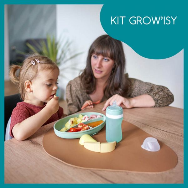 Coffret repas en silicone Grow'Isy vert