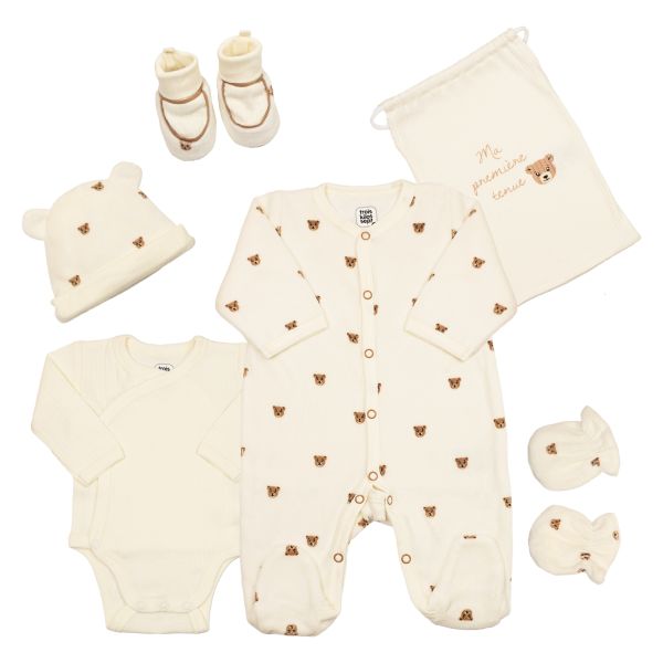 Ensemble naissance 6 pièces 1 mois Moka