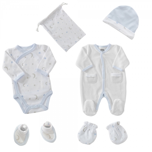 Kit naissance - Baby love - Trousseau de naissance velours 7 pièces