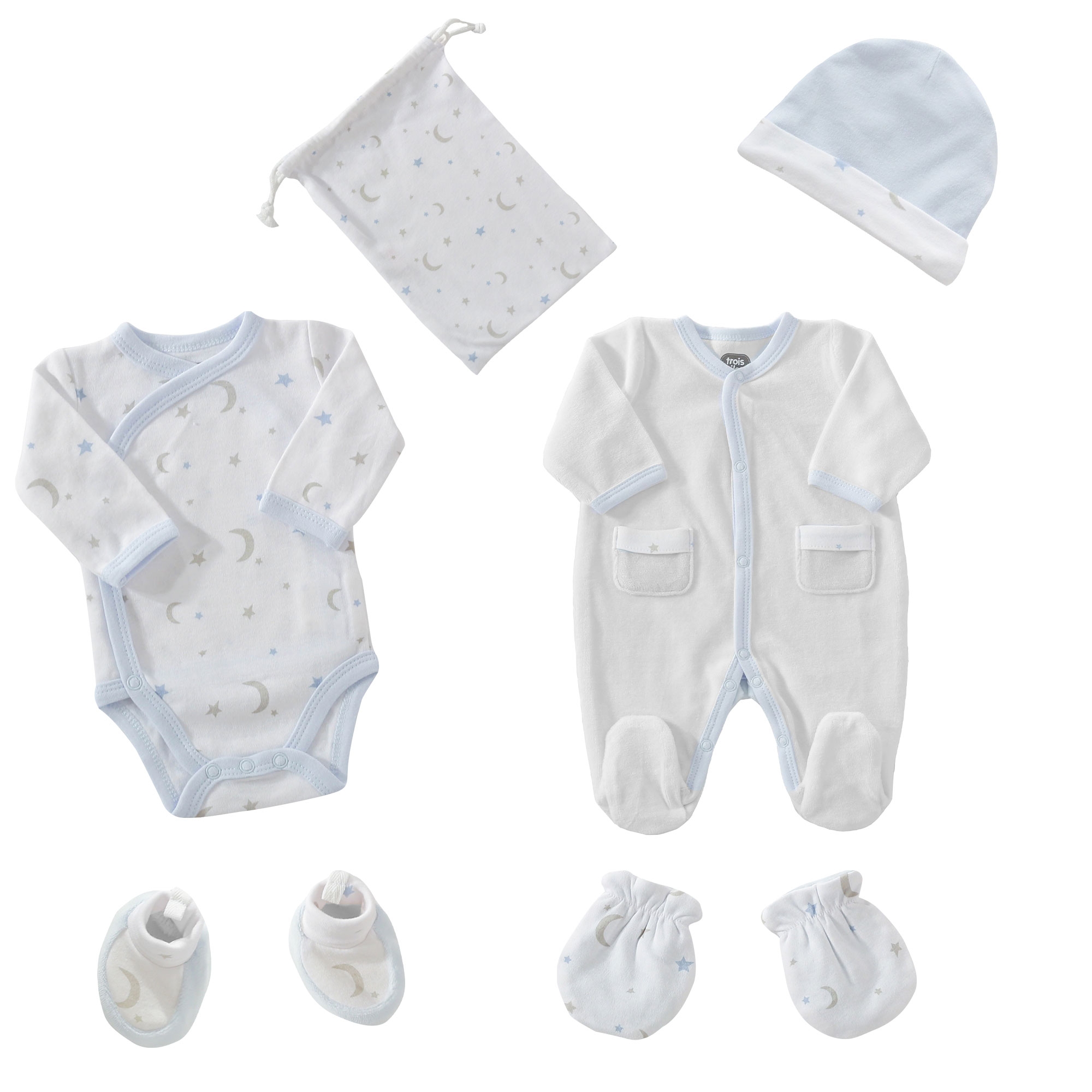 Coffret de naissance - Ensemble bébé garçon gris