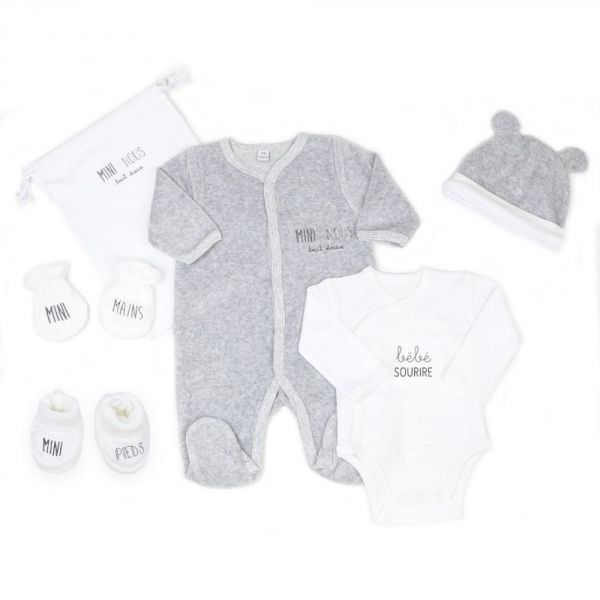 Body bébé personnalisable en gaze de coton ouverture naissance - gris  perle, Bébé