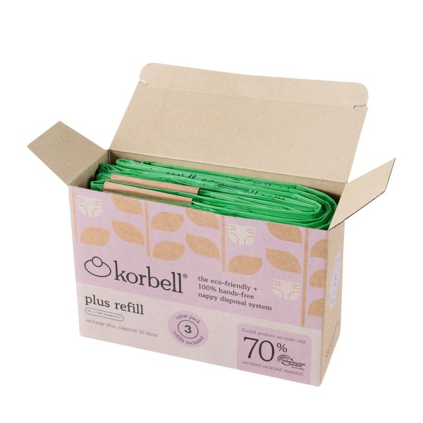 Pack de 3 recharges poubelle à couches 26L