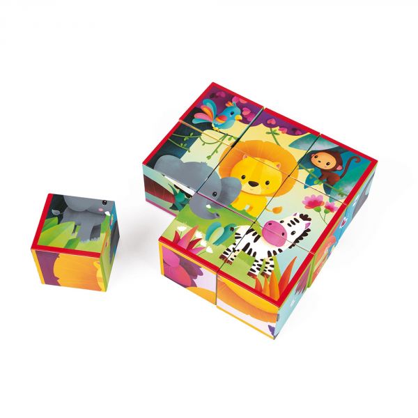 Lot de 9 cubes Animaux de la jungle