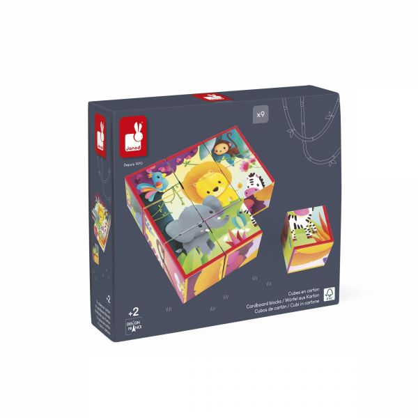 Lot de 9 cubes Animaux de la jungle