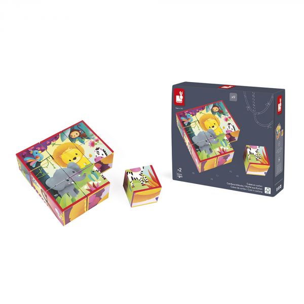 Lot de 9 cubes Animaux de la jungle