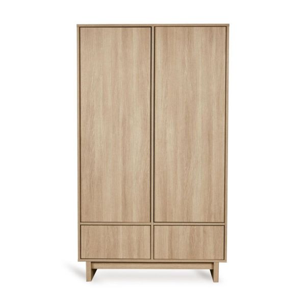 Armoire avec 2 portes battantes et 2 tiroirs Kyo - Honey Ash
