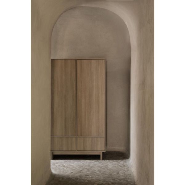 Armoire avec 2 portes battantes et 2 tiroirs Kyo - Honey Ash