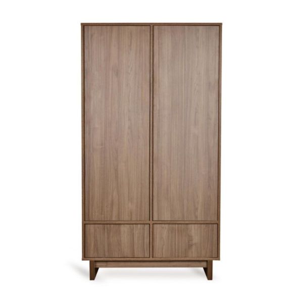 Armoire avec 2 portes battantes et 2 tiroirs Kyo - Walnut