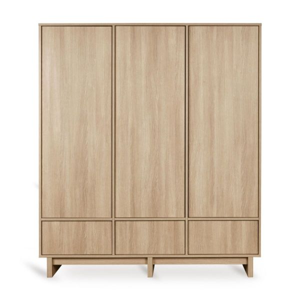 Armoire XL avec 3 portes et 3 tiroirs Kyo - Honey ash