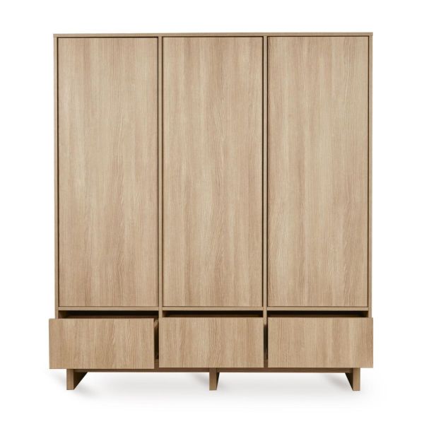 Armoire XL avec 3 portes et 3 tiroirs Kyo - Honey ash