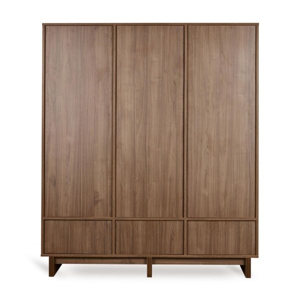 Armoire XL avec 3 portes et 3 tiroirs Kyo - Walnut