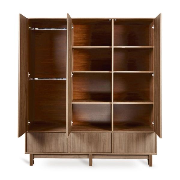 Armoire XL avec 3 portes et 3 tiroirs Kyo - Walnut