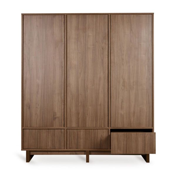 Armoire XL avec 3 portes et 3 tiroirs Kyo - Walnut