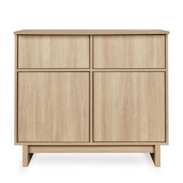 Commode avec 2 portes et 2 tiroirs Kyo - Honey Ash