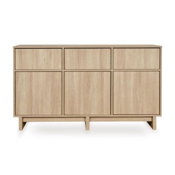 Commode XL avec 3 portes et 3 tiroirs Kyo - Honey Ash