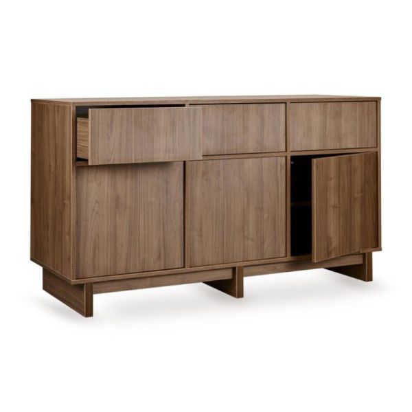 Commode XL avec 3 portes et 3 tiroirs Kyo - Walnut