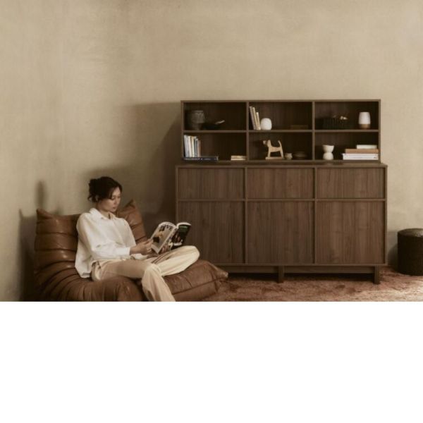 Commode XL avec 3 portes et 3 tiroirs Kyo - Walnut