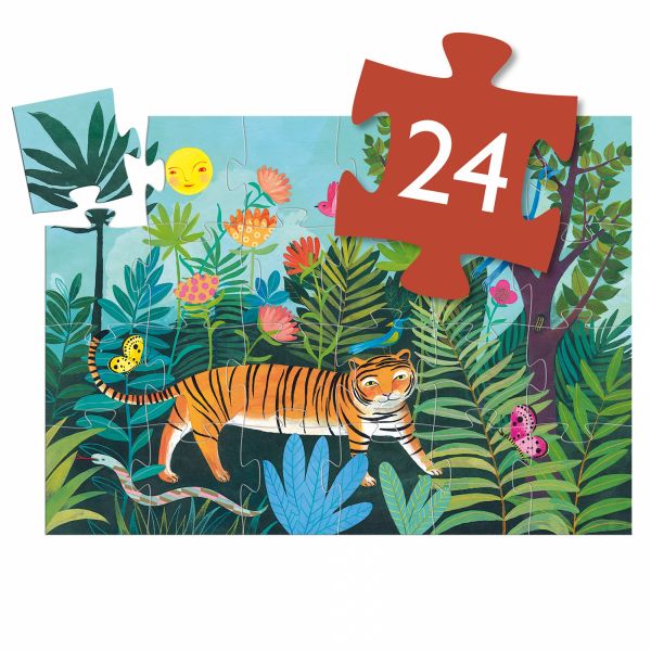 Puzzle silhouette La balade du tigre 24 pièces