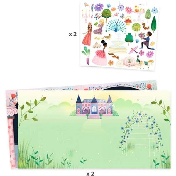 Stickers repositionnables avec décors La vie au château