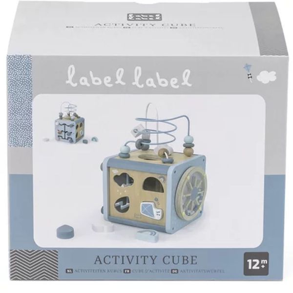 Cube d'activités en bois - Bleu