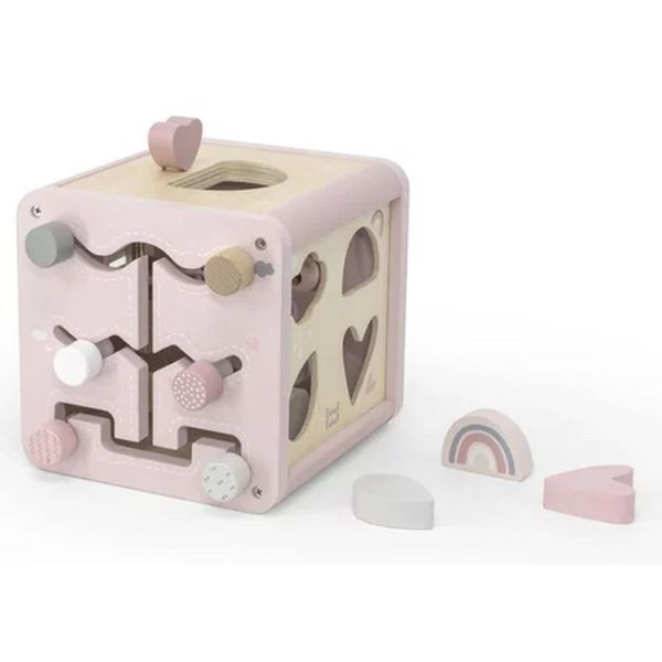 Cube d'activités en bois - Rose
