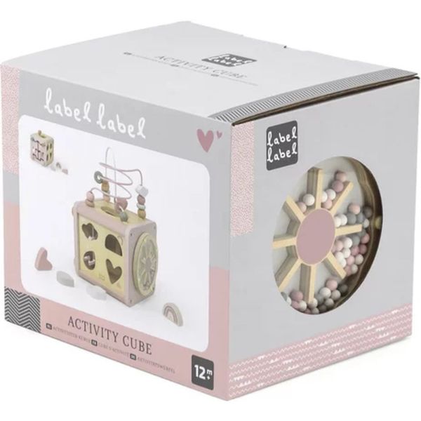 Cube d'activités en bois - Rose