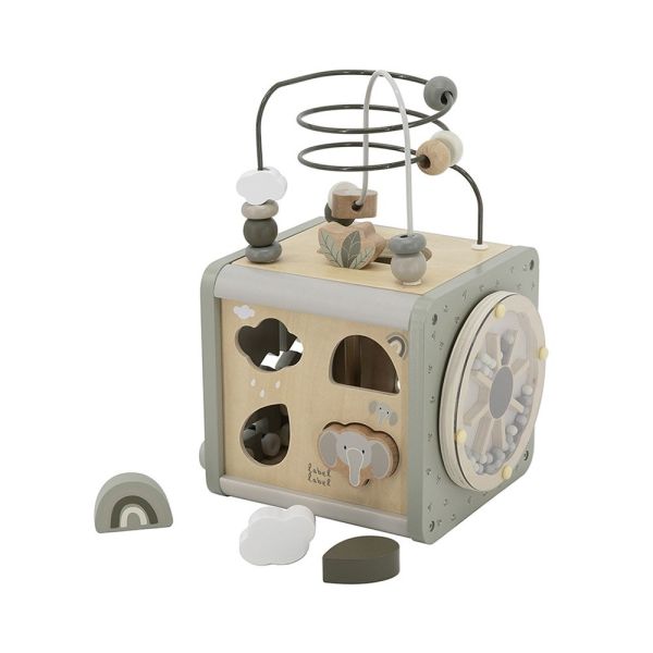 Cube d'activités en bois - Vert olive