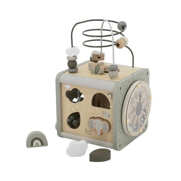 Cube d'activités en bois - Vert olive