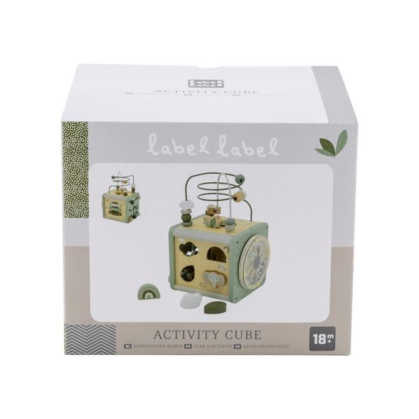 Cube d'activités en bois - Vert olive