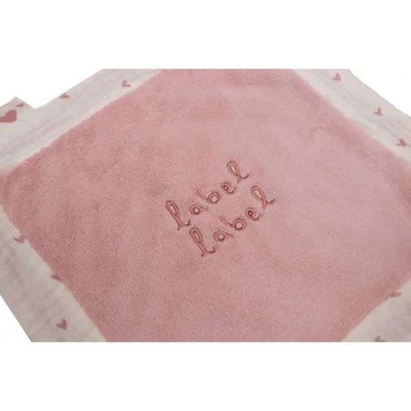 Doudou plat Coeur rose