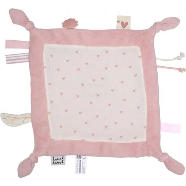 Doudou plat Coeur rose