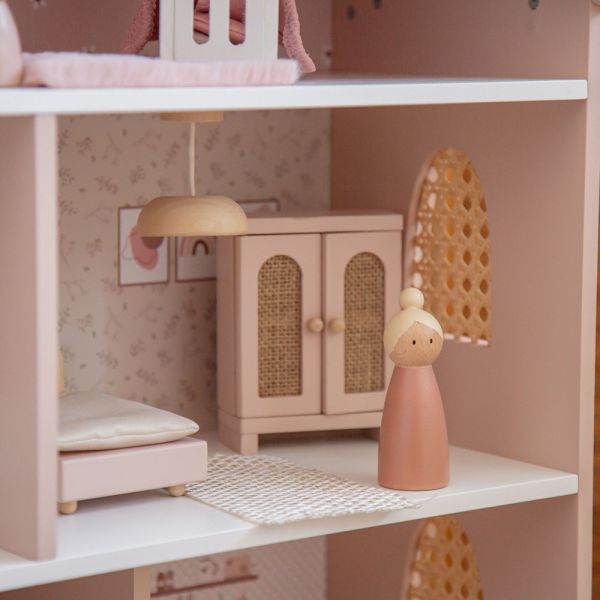 Maison poupées en bois - Rose