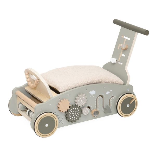 Porteur en bois 3 en 1 - Vert olive