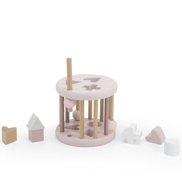 Jeu de formes en bois - Rose