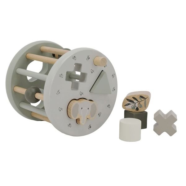 Jeu de formes en bois - Vert olive