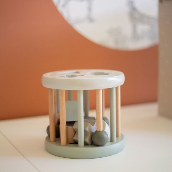 Jeu de formes en bois - Vert olive