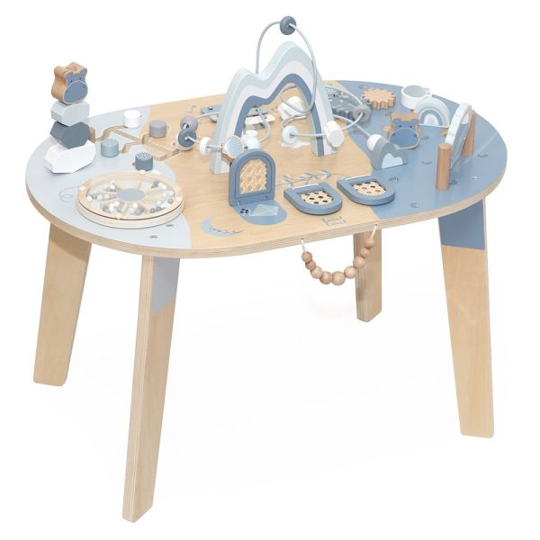 Table d'activités en bois - Bleu