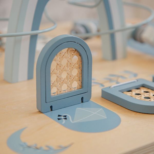 Table d'activités en bois - Bleu