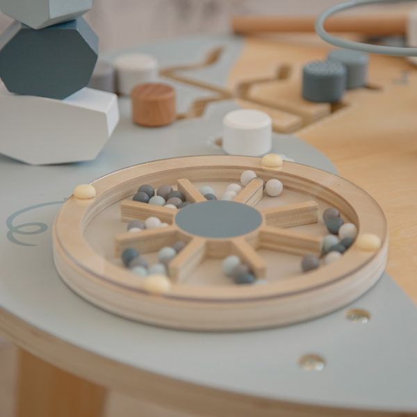 Table d'activités en bois - Bleu