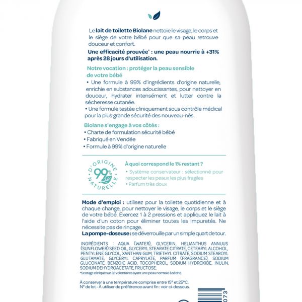 Lait de toilette douceur 750 ml